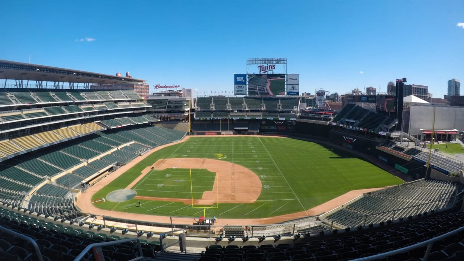 Professional MLB baseball stadium with diamond field